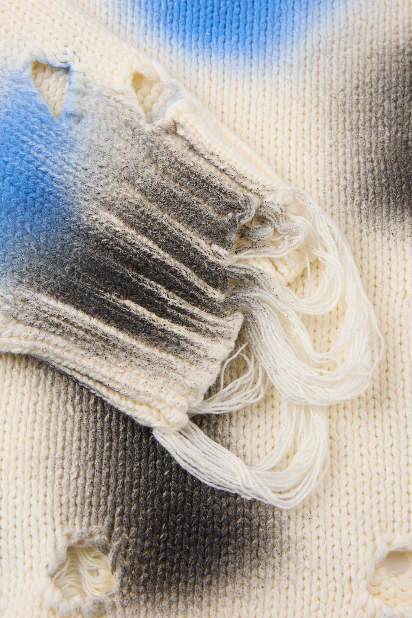 Distressed Spray-Paint Knit Crewneck