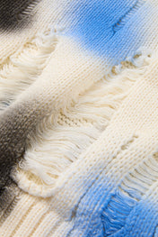 Distressed Spray-Paint Knit Crewneck