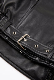 Belted Leather Bomber