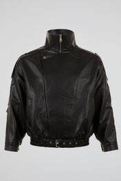 Belted Leather Bomber
