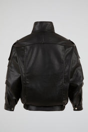 Belted Leather Bomber