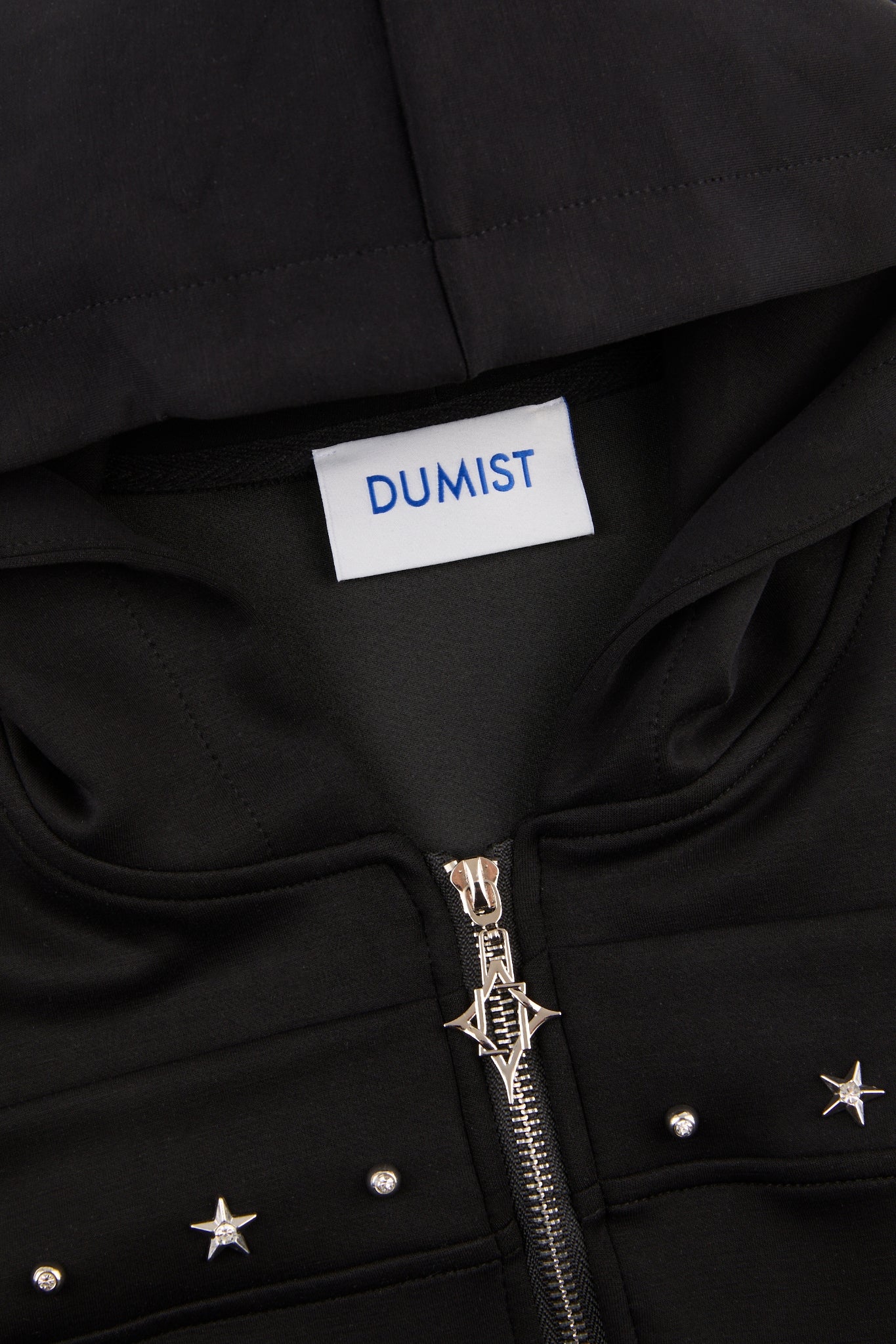 Studded Zip Hoodie Black