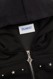 Studded Zip Hoodie Black