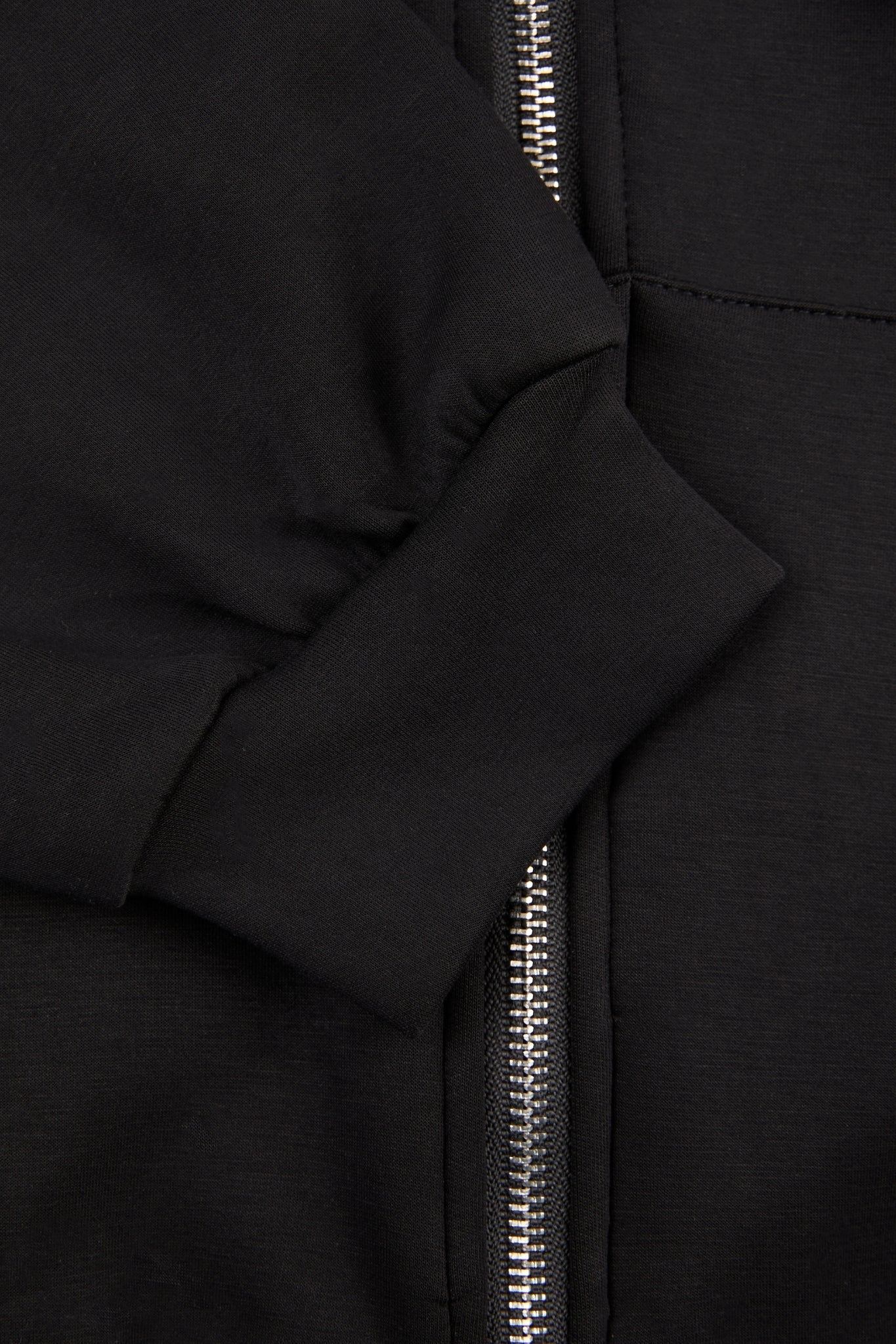 Studded Zip Hoodie Black