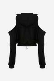 Studded Zip Hoodie Black