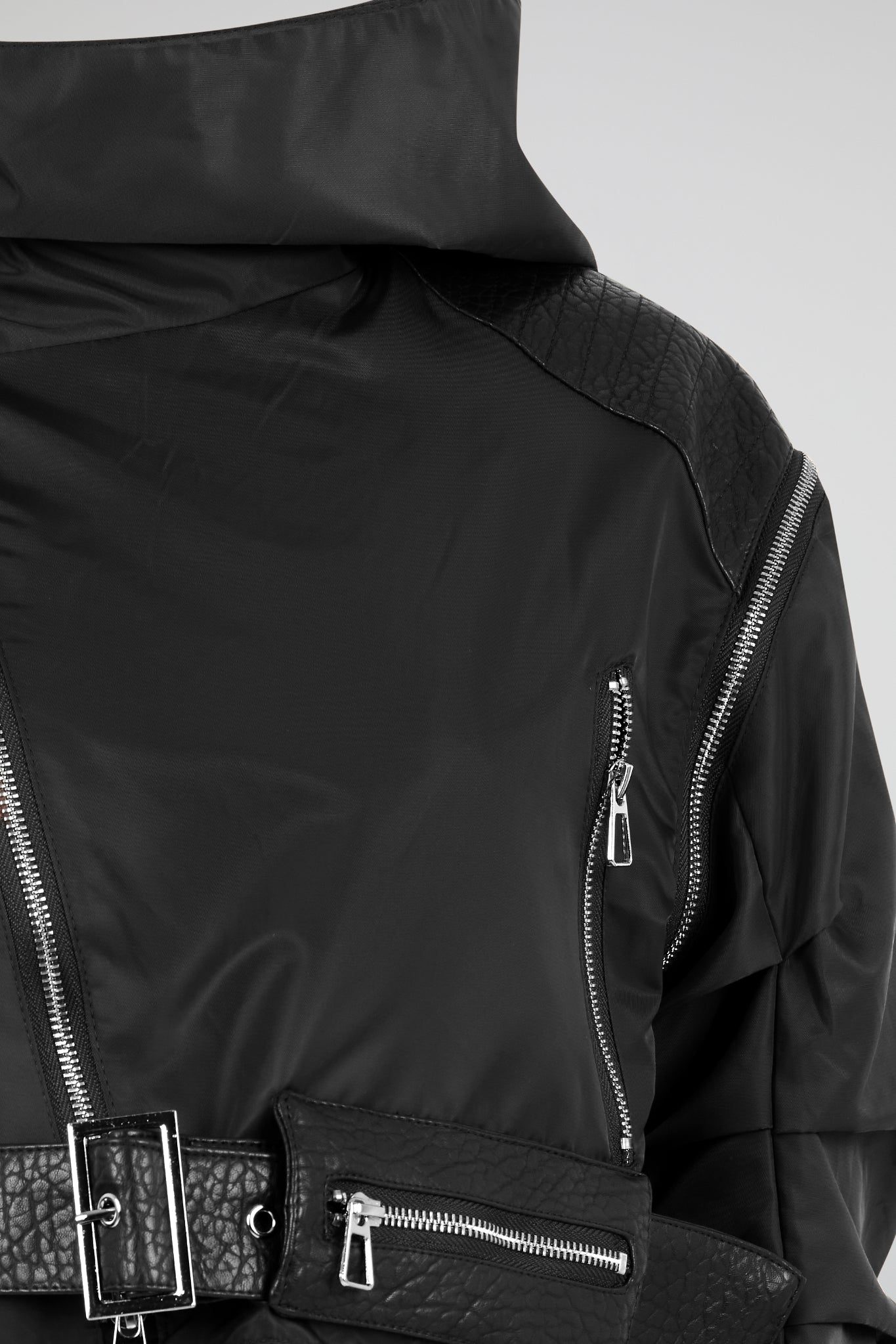 Asymmetric Belted Technical Jacket