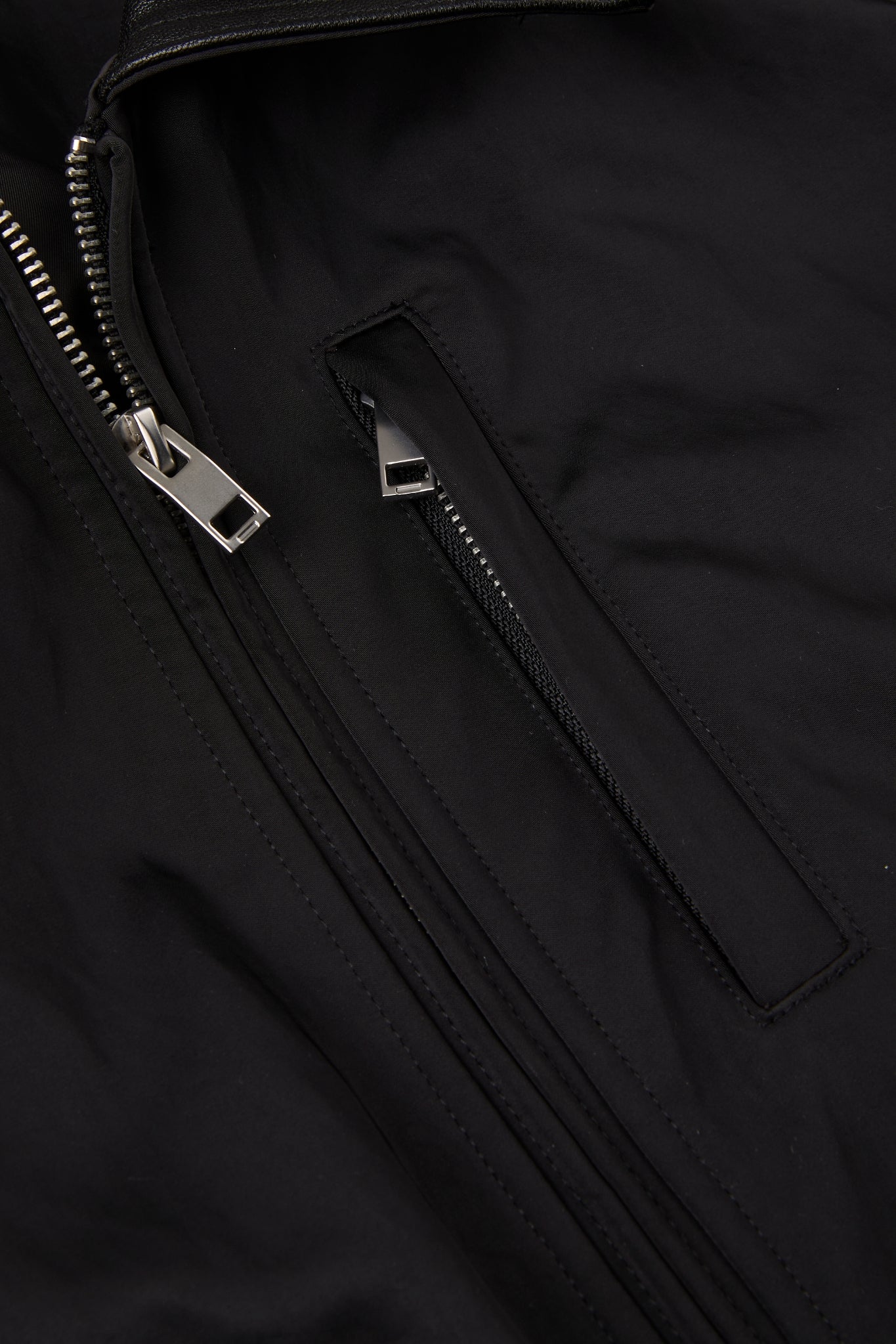 Structured Satin-Weave Utility Bomber Jacket