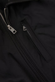 Structured Satin-Weave Utility Bomber Jacket
