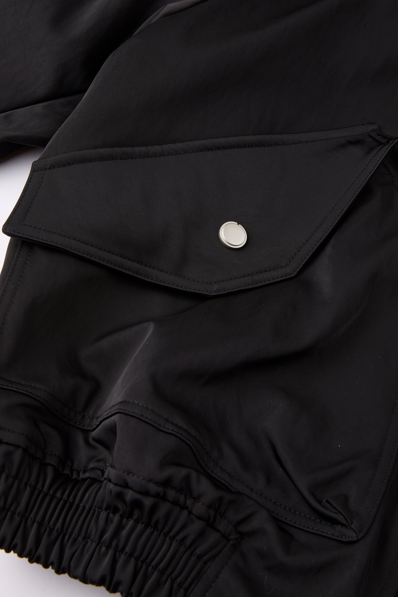 Structured Satin-Weave Utility Bomber Jacket