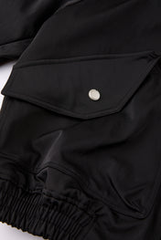 Structured Satin-Weave Utility Bomber Jacket