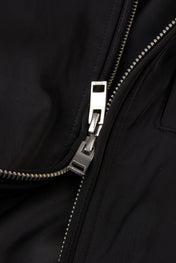 Structured Satin-Weave Utility Bomber Jacket
