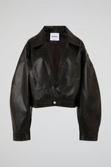 Cropped Leather Jacket