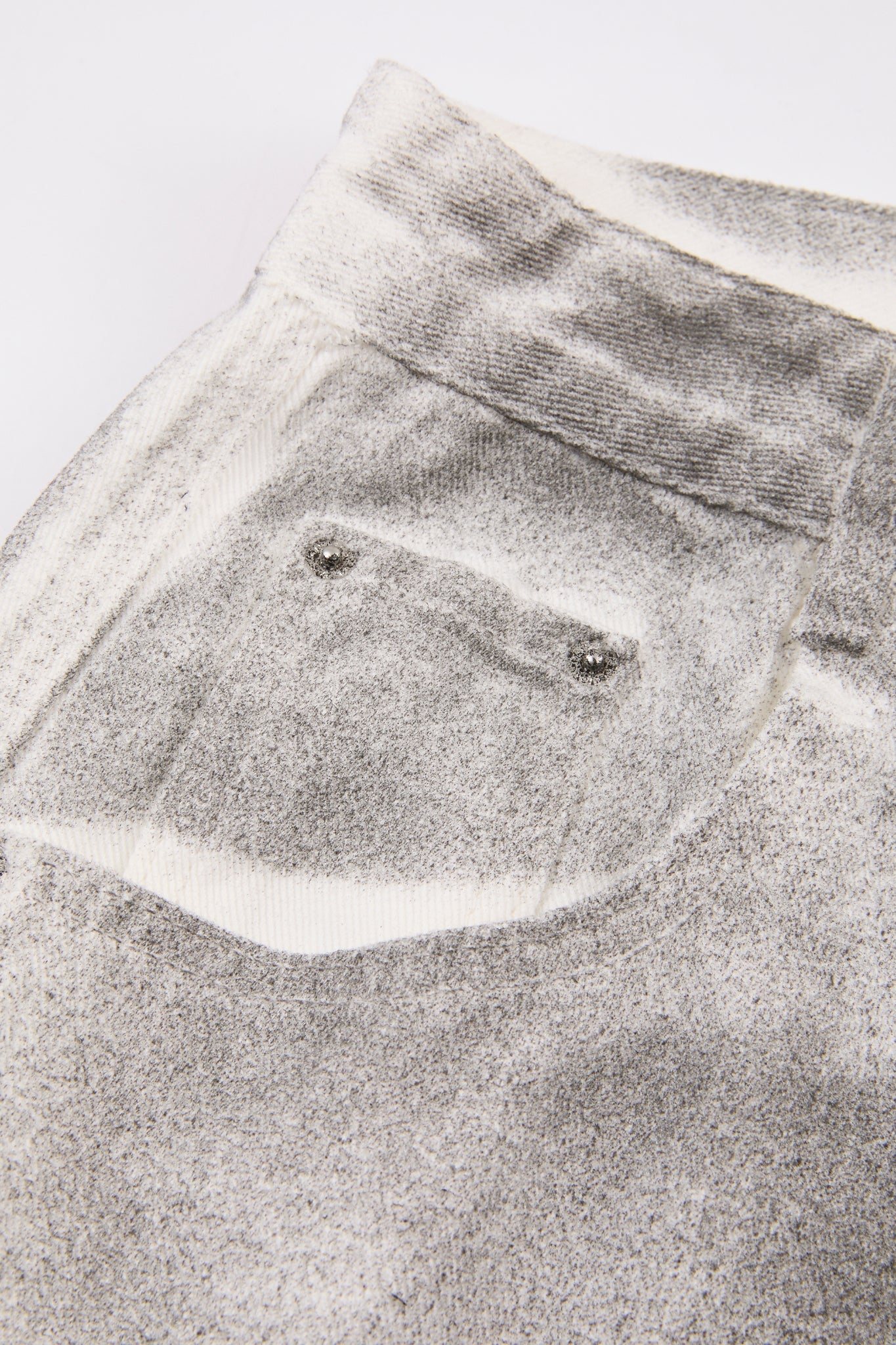 Abstract Cargo Washed Grey Wide Pants