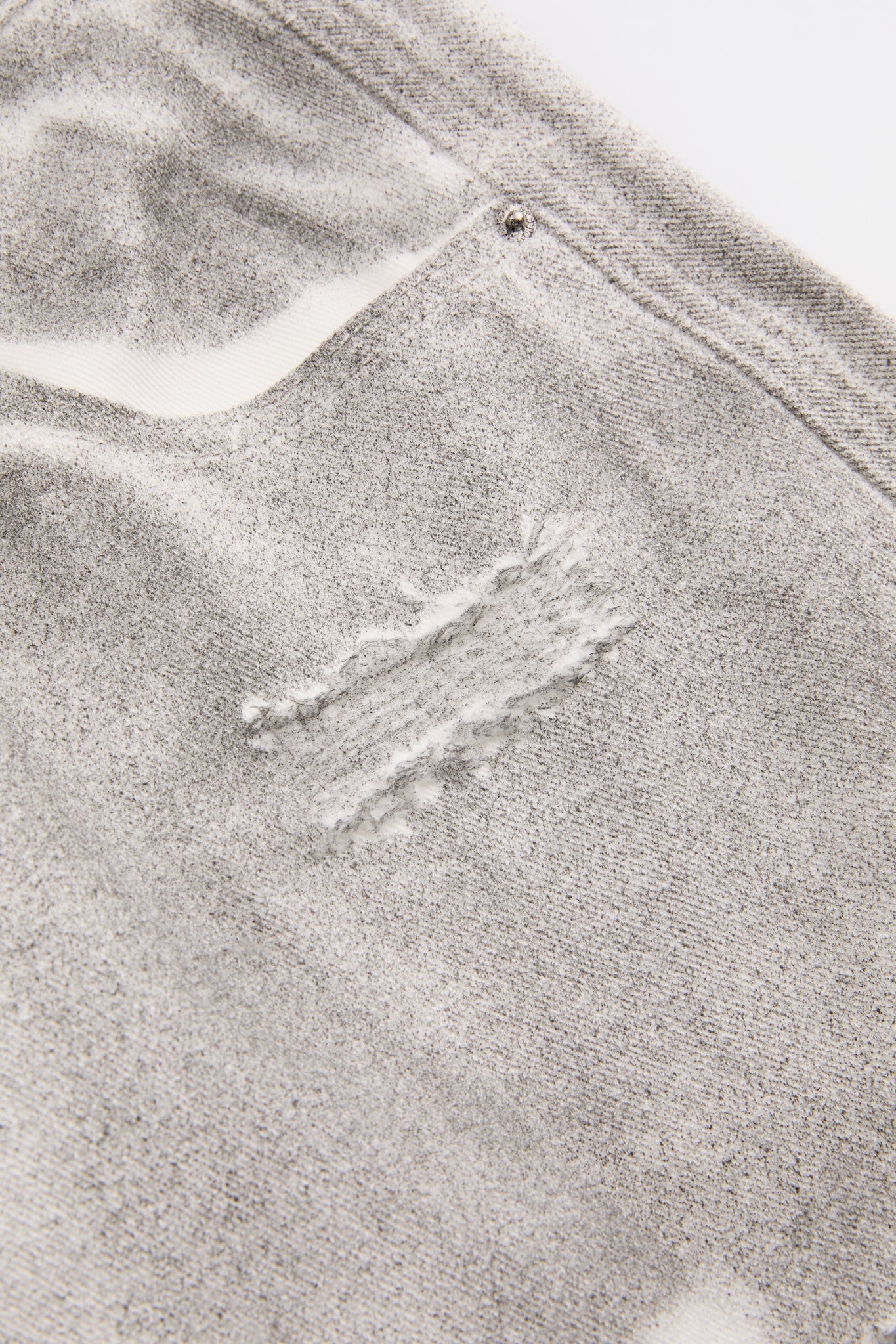 Abstract Cargo Washed Grey Wide Pants