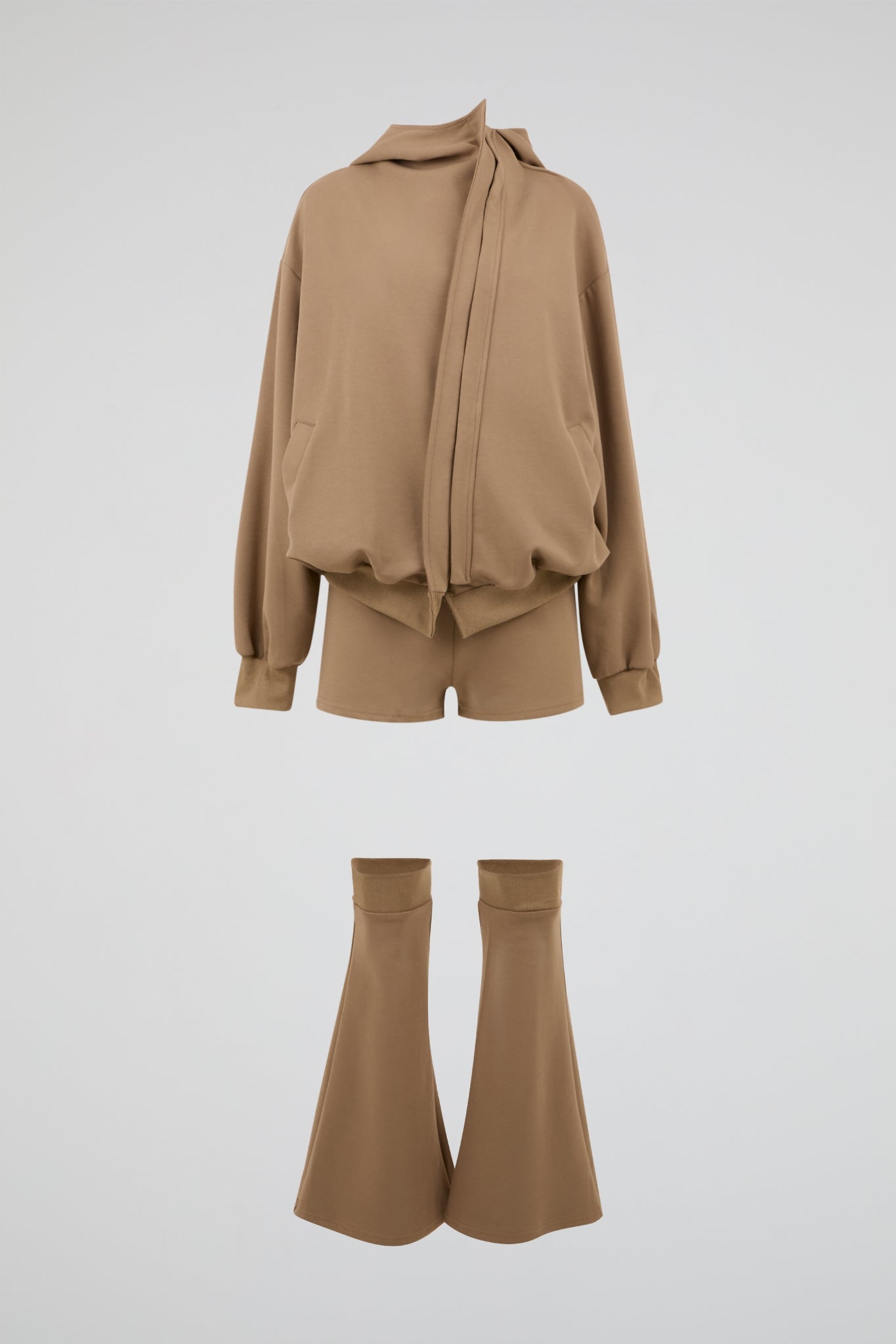 Draped Hoodie & Flare Pant Set