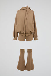 Draped Hoodie & Flare Pant Set