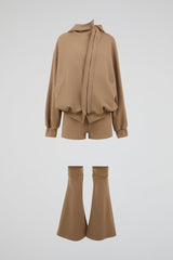 Draped Hoodie & Flare Pant Set