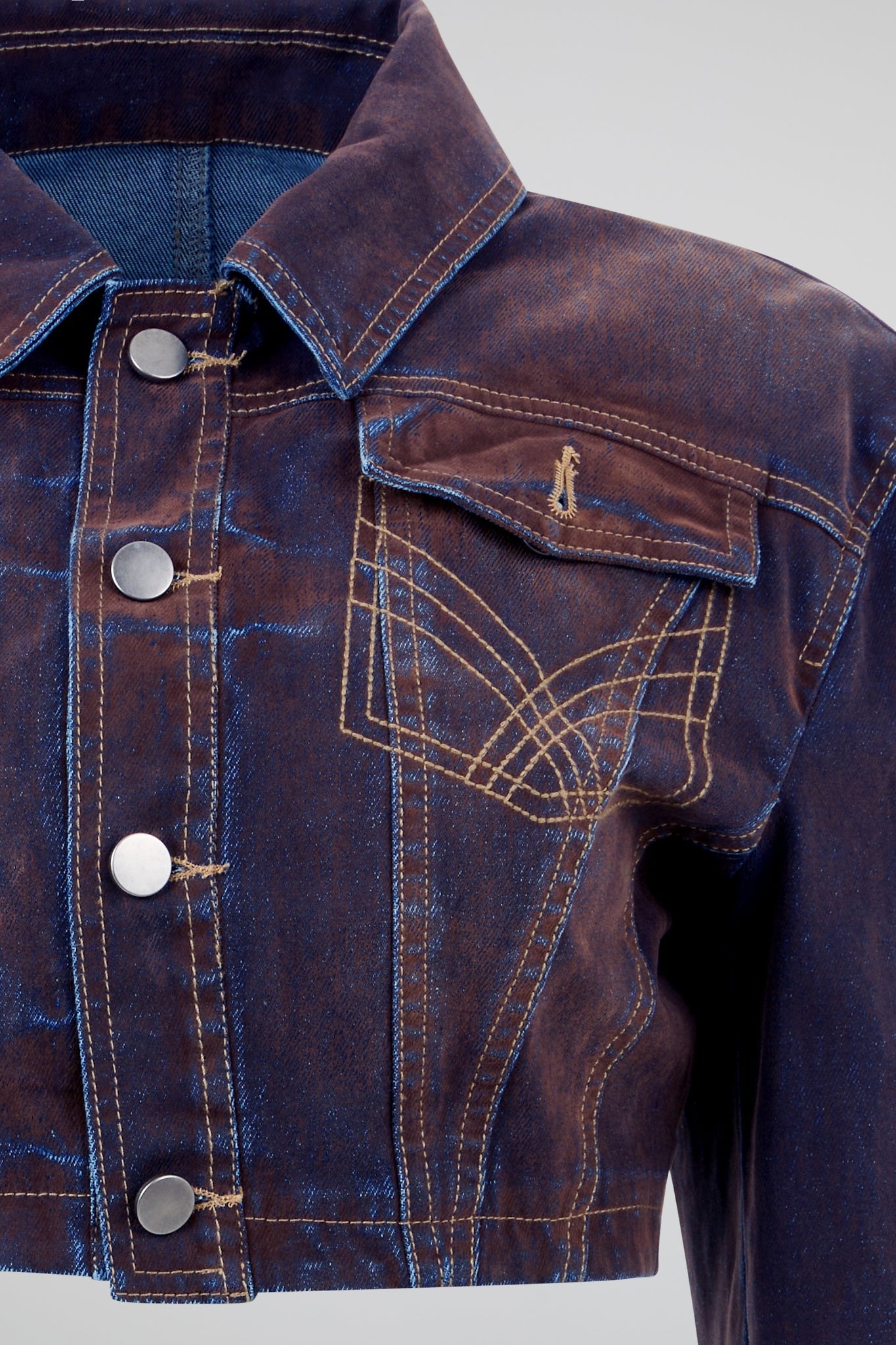 Burnished Indigo Cropped Denim Jacket