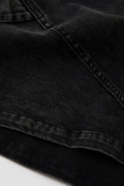 Asymmetric Panel Denim Hoodie