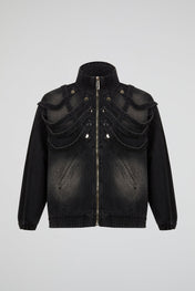 Panelled Denim Zip Jacket
