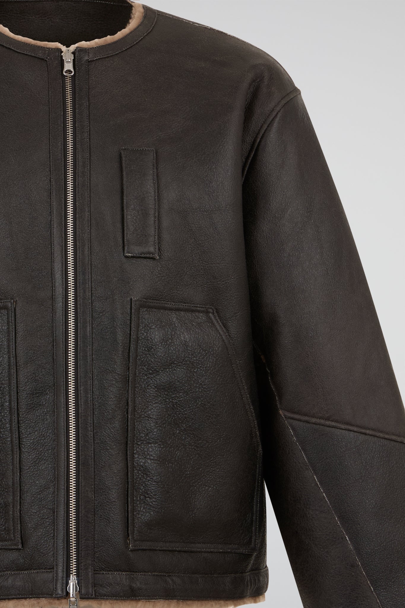 Reversible Shearling Zip Jacket