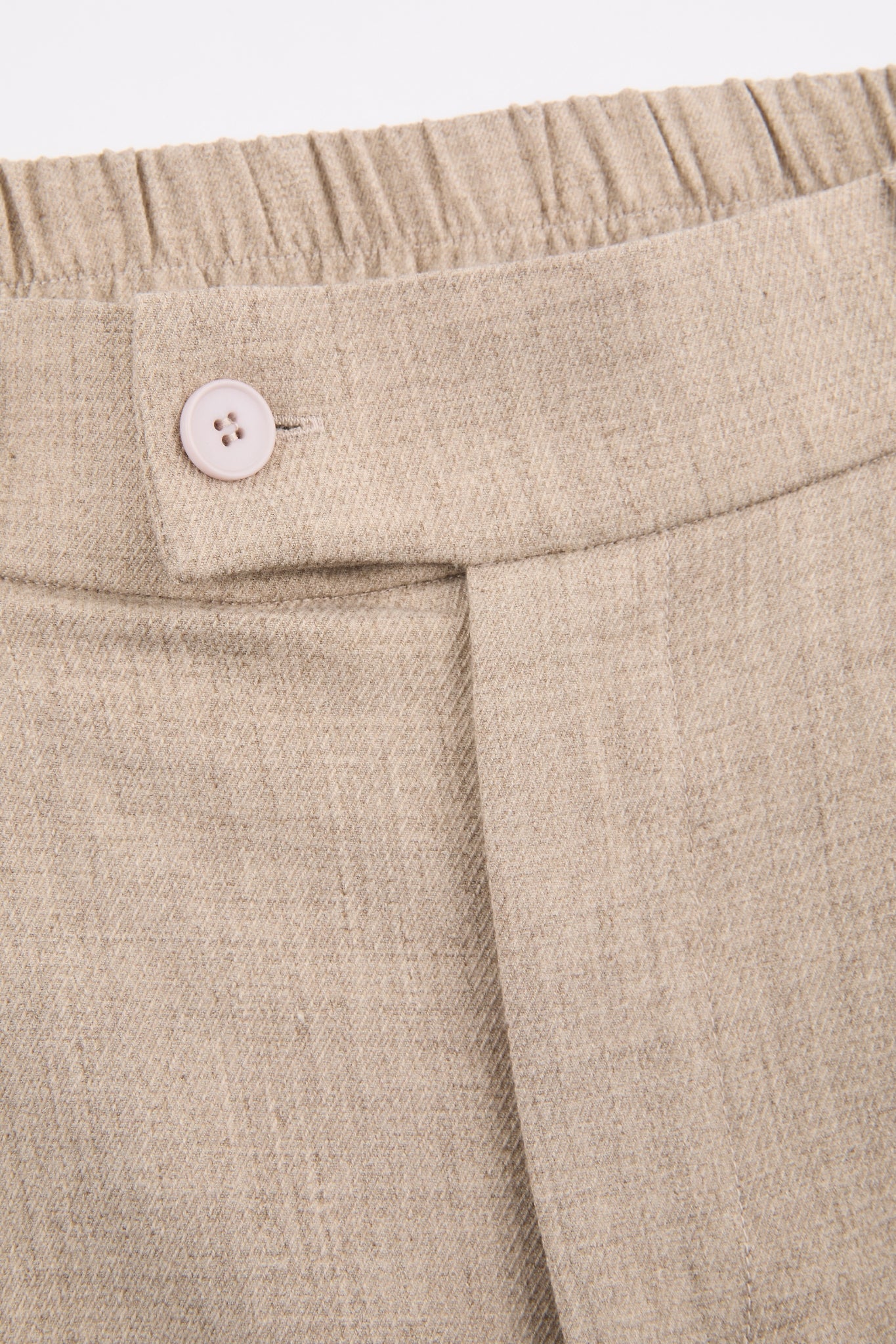 Beige Tailored Wide Trousers
