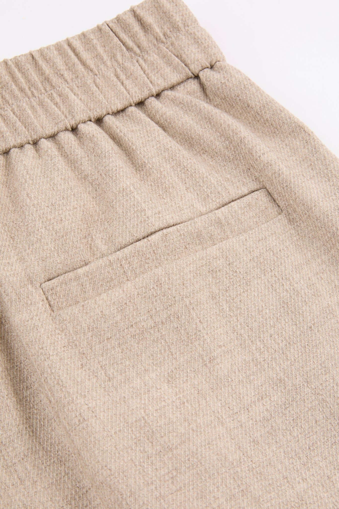 Beige Tailored Wide Trousers