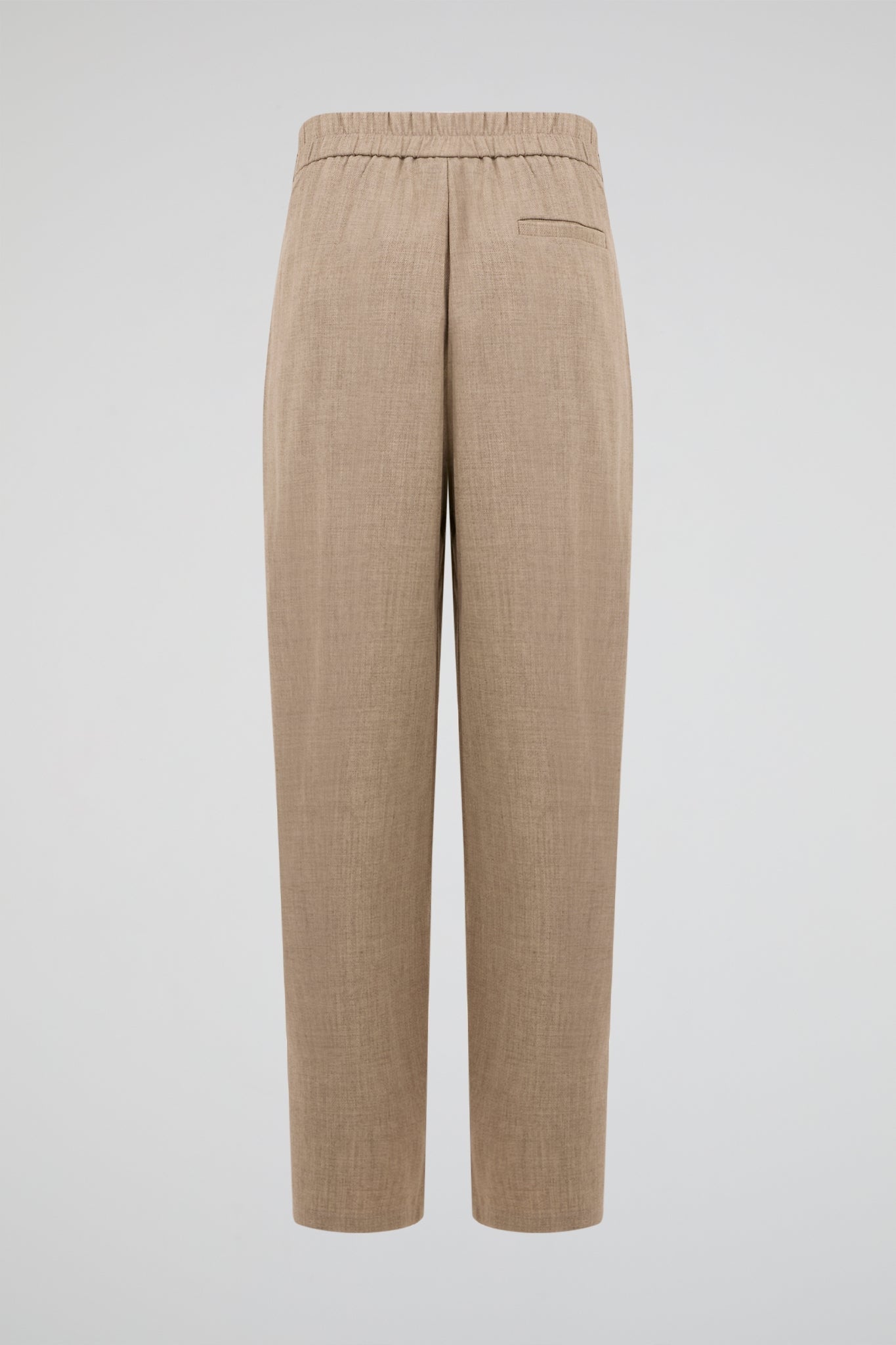 Beige Tailored Wide Trousers