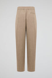 Beige Tailored Wide Trousers