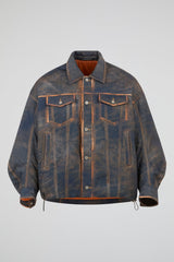 Dumist Distressed Denim Trucker Jacket