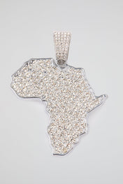 Iced Africa Map Pendant