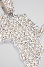 Iced Africa Map Pendant