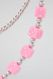 Pink Dice Chain Wallet Accessory