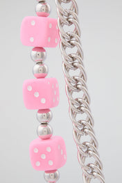 Pink Dice Chain Wallet Accessory
