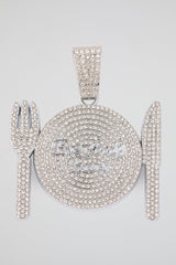 Iced Everybody Eats Plate Pendant
