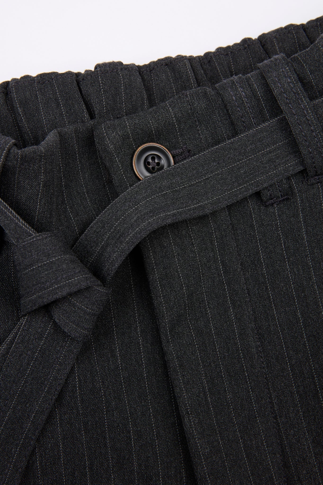 Pinstripe Belted Wide Trousers