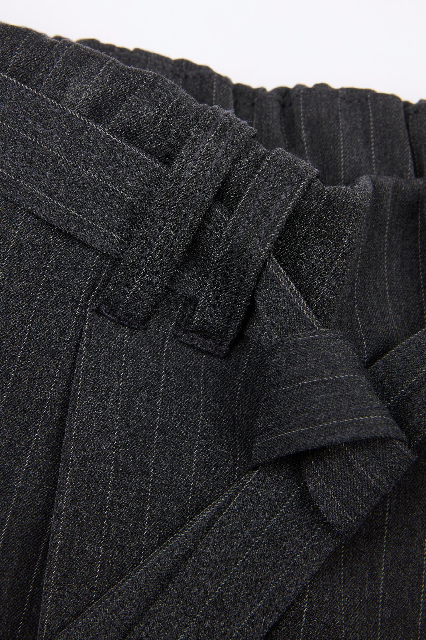 Pinstripe Belted Wide Trousers