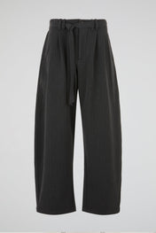 Pinstripe Belted Wide Trousers