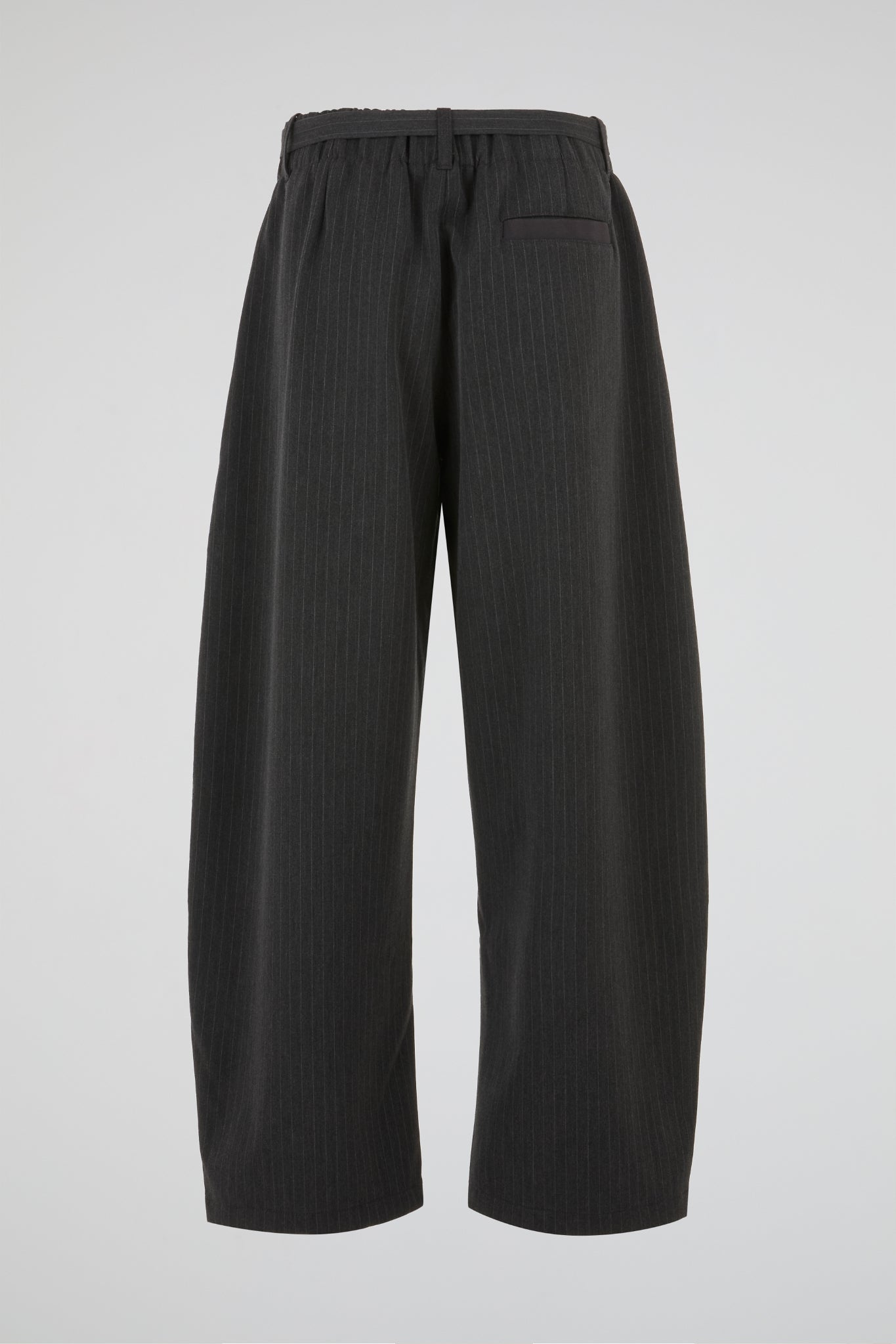 Pinstripe Belted Wide Trousers
