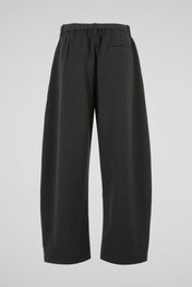 Pinstripe Belted Wide Trousers