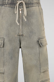 Washed Utility Zip Denim Cargos