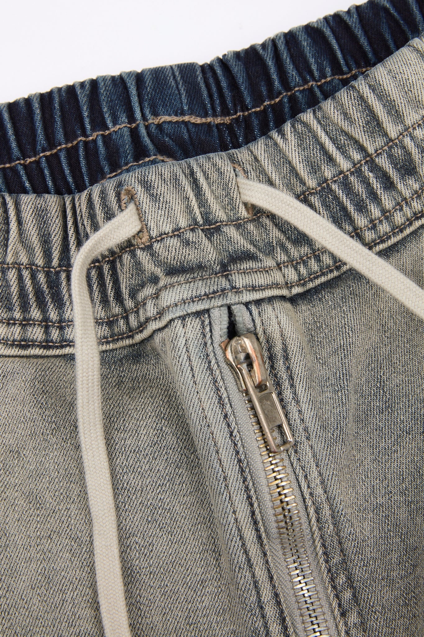 Washed Utility Zip Denim Cargos