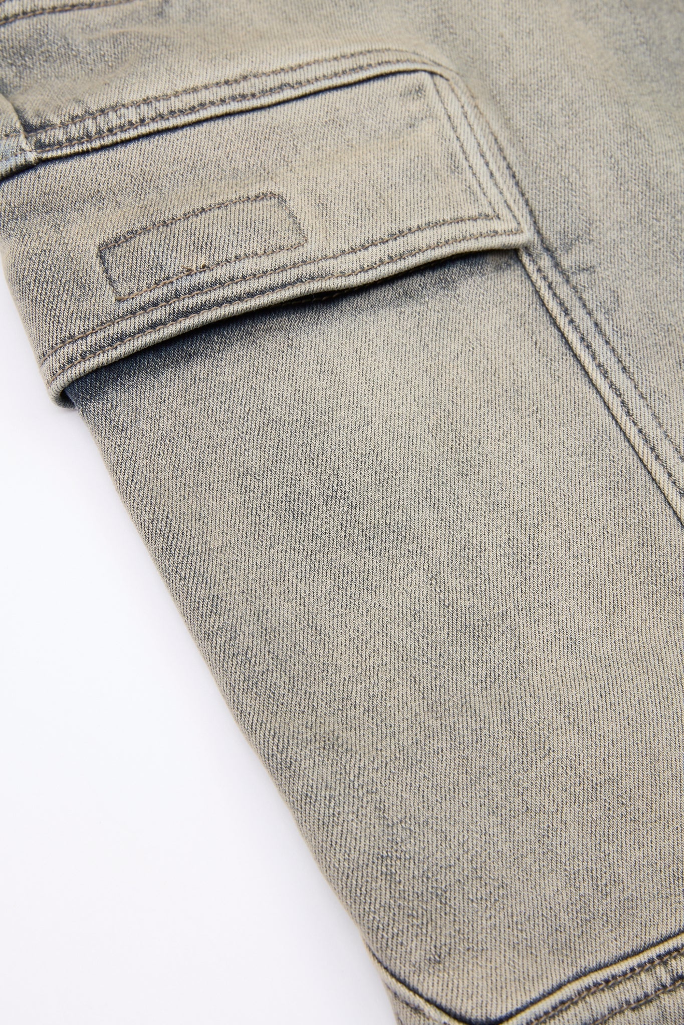 Washed Utility Zip Denim Cargos