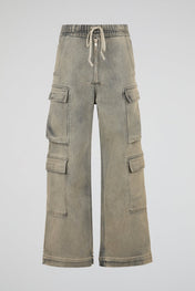 Washed Utility Zip Denim Cargos