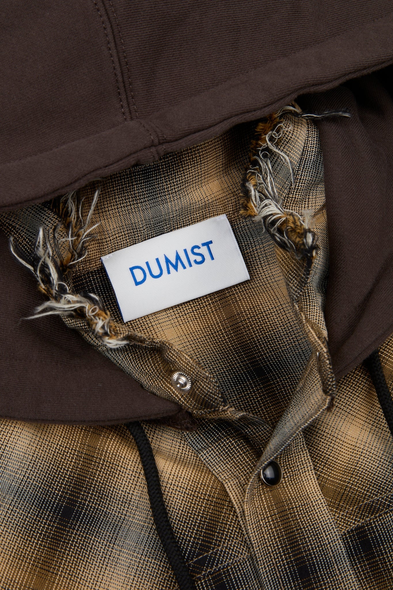 Hooded Plaid Layered Shirt
