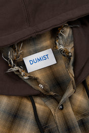 Hooded Plaid Layered Shirt