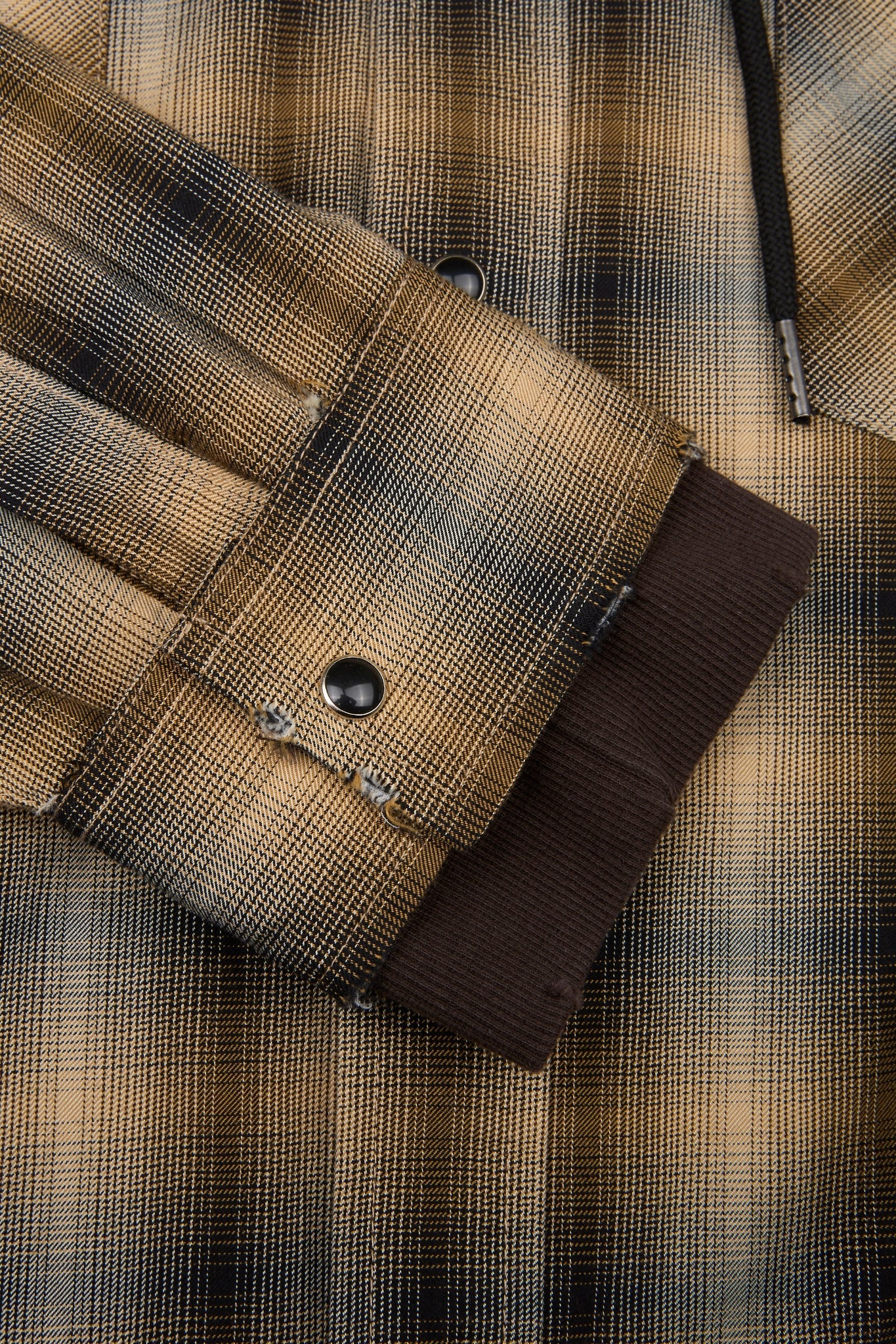 Hooded Plaid Layered Shirt