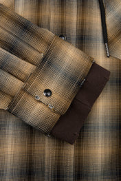 Hooded Plaid Layered Shirt