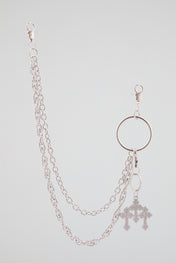 Triple Cross Silver Wallet Chain