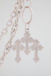 Triple Cross Silver Wallet Chain